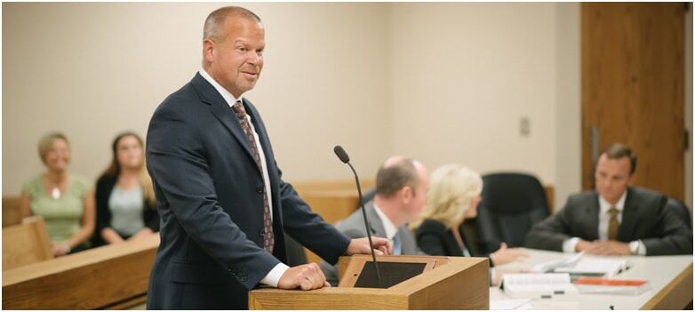Brian E Delius in court